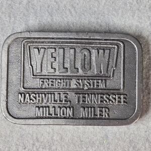 Yellow Freight System Belt Buckle Nashville Tennessee Million Miler Hit Line USA
